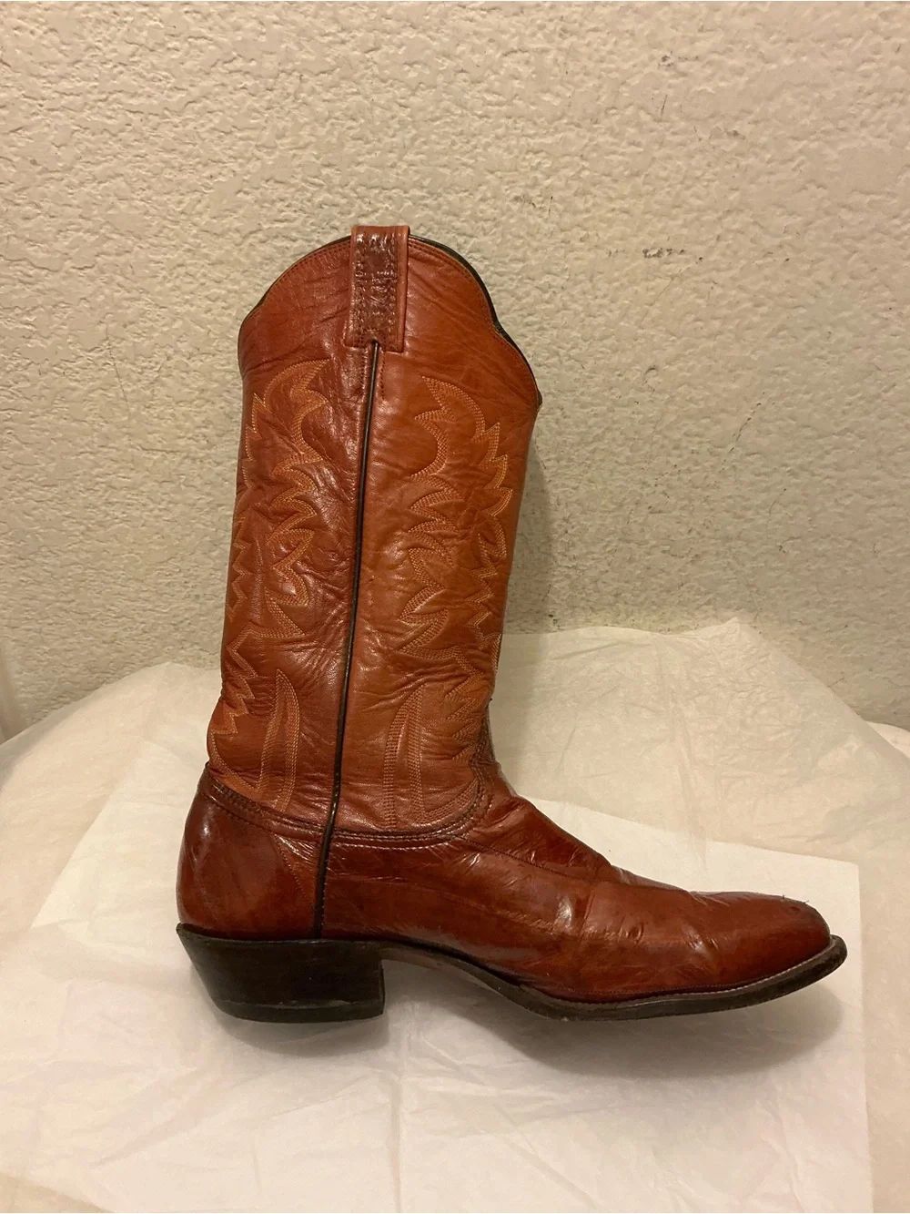 Men's Classic Brown Leather Western Cowboy Boots size 12
